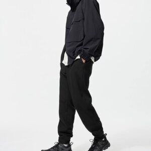 Uniqlo Men's Women's HEATTECH Pile Lined Sweatpants- Black- XS